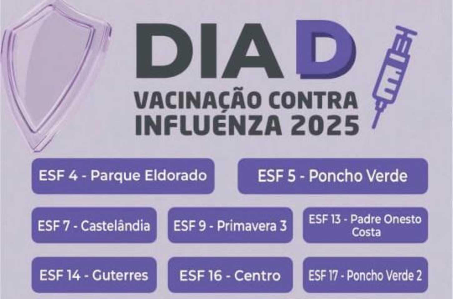 Dia D de Vacinação contra a Influenza 2025 em Primavera do Leste: confira locais e grupos prioritários